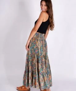 Natural Life Printed Satin Hanna Maxi Skirt NEW & TRENDING