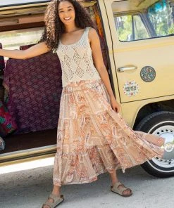 Natural Life Printed Satin Hanna Maxi Skirt NEW & TRENDING