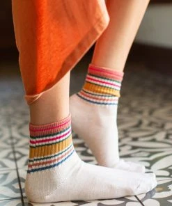 Natural Life Back To Campus Striped Retro Crew Sock Set