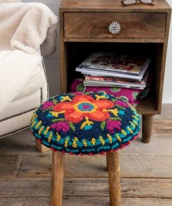 Natural Life Hooked Foot Stool Back To Campus