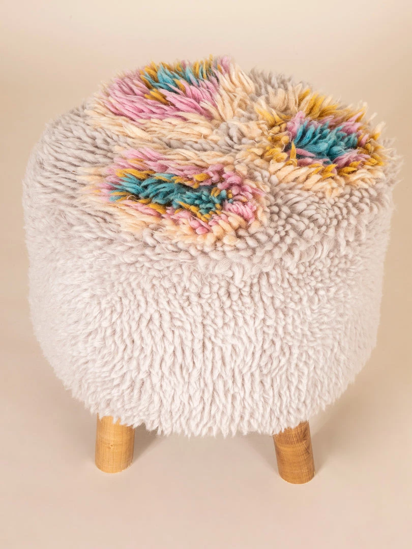 Natural Life Ziggy Shag Stool 4 Natural Life Ziggy Shag Stool