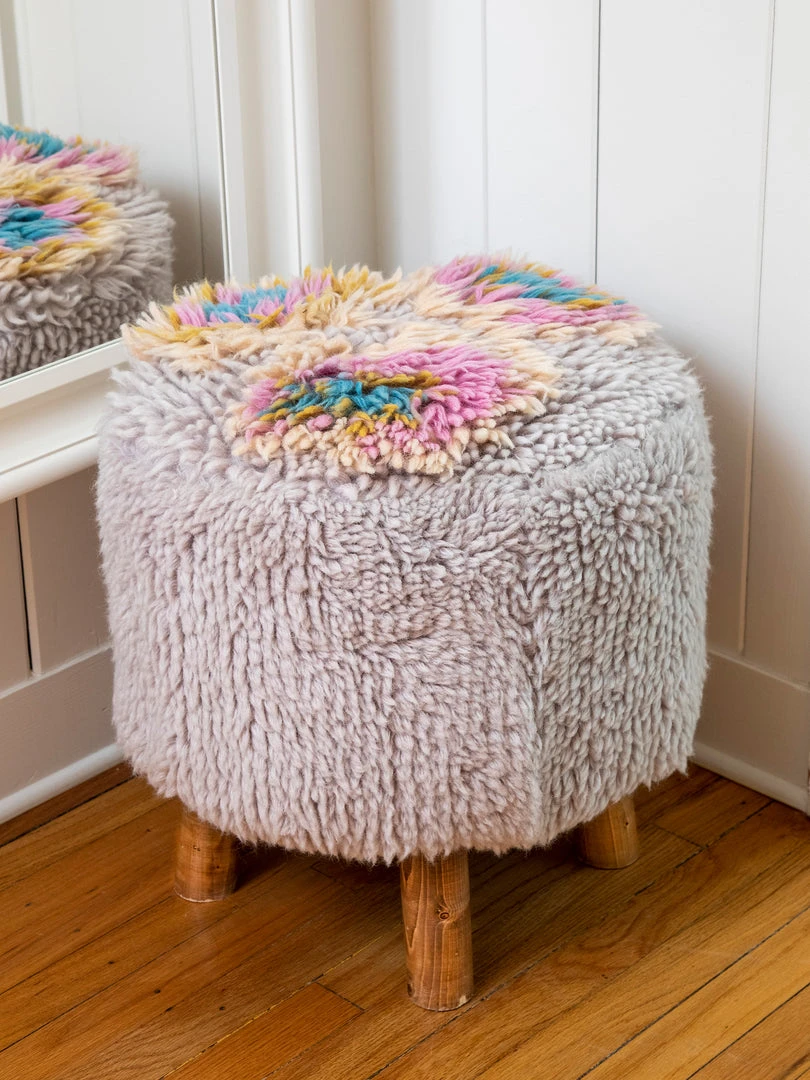 Natural Life Ziggy Shag Stool 3 Natural Life Ziggy Shag Stool