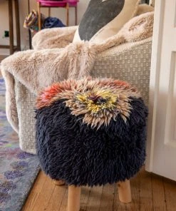 Natural Life Ziggy Shag Stool 16 Natural Life Ziggy Shag Stool