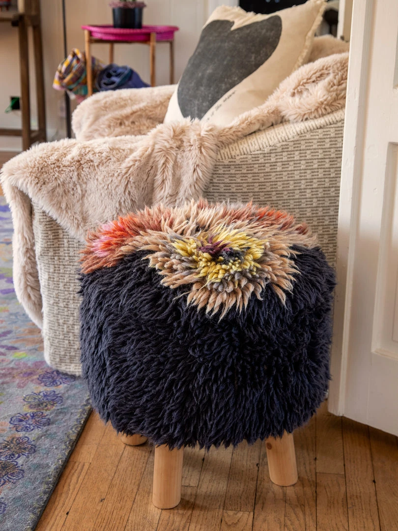 Natural Life Ziggy Shag Stool 8 Natural Life Ziggy Shag Stool