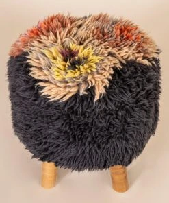 Natural Life Ziggy Shag Stool 17 Natural Life Ziggy Shag Stool