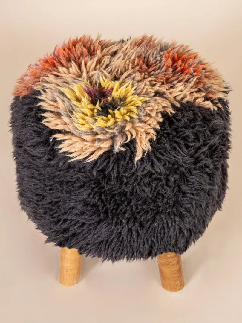 Natural Life Ziggy Shag Stool 9 Natural Life Ziggy Shag Stool