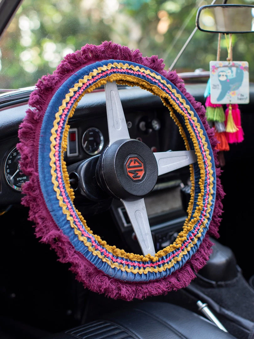 Natural Life Velvet Steering Wheel Cover CAR 3 Natural Life Velvet Steering Wheel Cover CAR