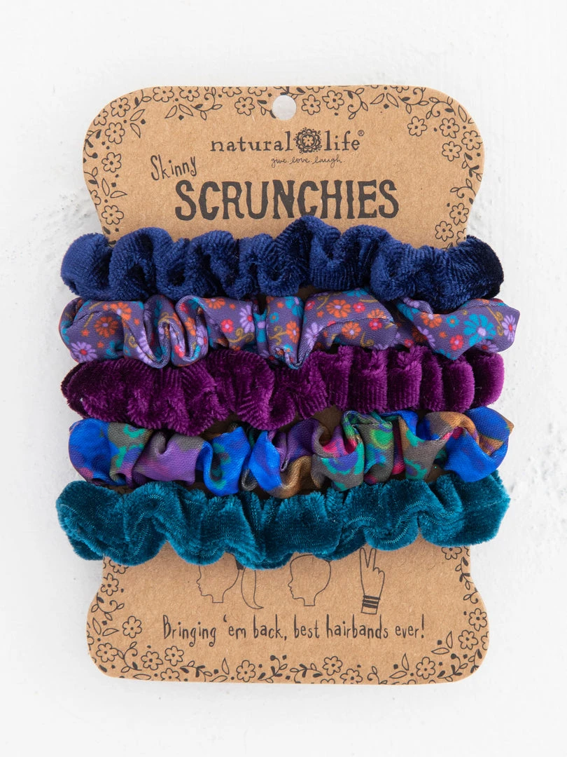 Natural Life Print And Velvet Scrunchies 3 Natural Life Print And Velvet Scrunchies