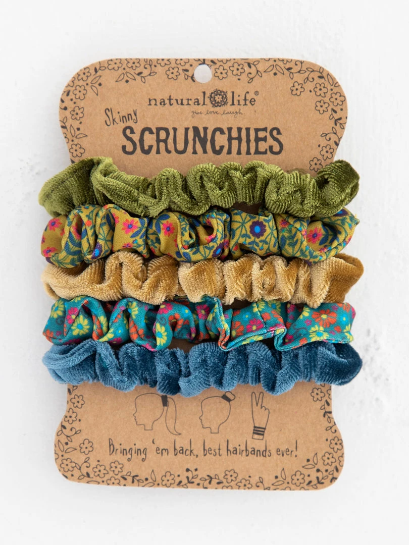 Natural Life Print And Velvet Scrunchies 8 Natural Life Print And Velvet Scrunchies
