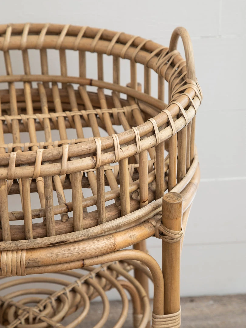 Natural Life HOME & LIVING Rattan Tray Side Table 6 Natural Life HOME & LIVING Rattan Tray Side Table