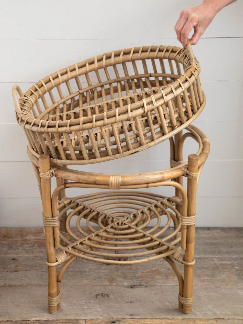 Natural Life HOME & LIVING Rattan Tray Side Table 4 Natural Life HOME & LIVING Rattan Tray Side Table