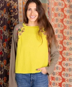 Natural Life Embroidered Raglan Top CLOTHES