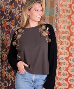 Natural Life Embroidered Raglan Top CLOTHES