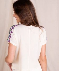 Natural Life Embroidered Tassel Top SUMMER SHOP