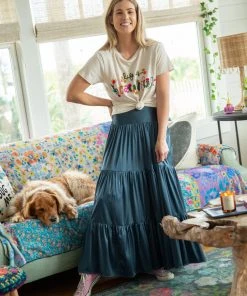 Natural Life NEW & TRENDING Satin Hanna Maxi Skirt