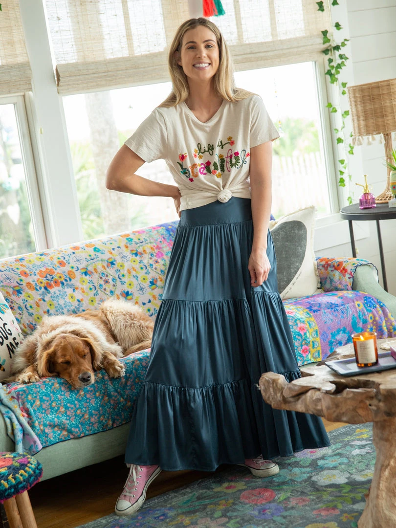 Natural Life NEW & TRENDING Satin Hanna Maxi Skirt 3 Natural Life NEW & TRENDING Satin Hanna Maxi Skirt