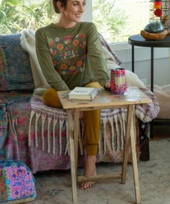 Natural Life Back To Campus Set Of 2 Wooden TV Tray Tables