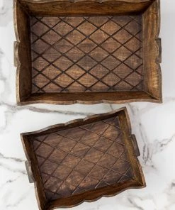 Natural Life HOME & LIVING Wooden Nesting Tray Set