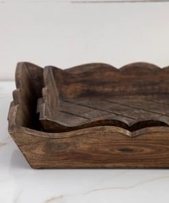 Natural Life HOME & LIVING Wooden Nesting Tray Set