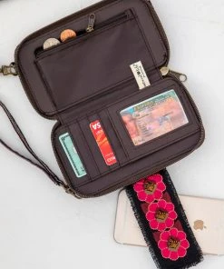 Natural Life Back To Campus Embroidered Wristlet