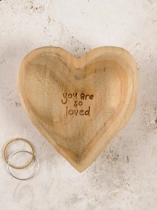 Natural Life FUN & GIFTS Wooden Heart Dish