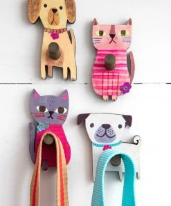 Natural Life Back To Campus Wooden Wall Hook Set Of 4