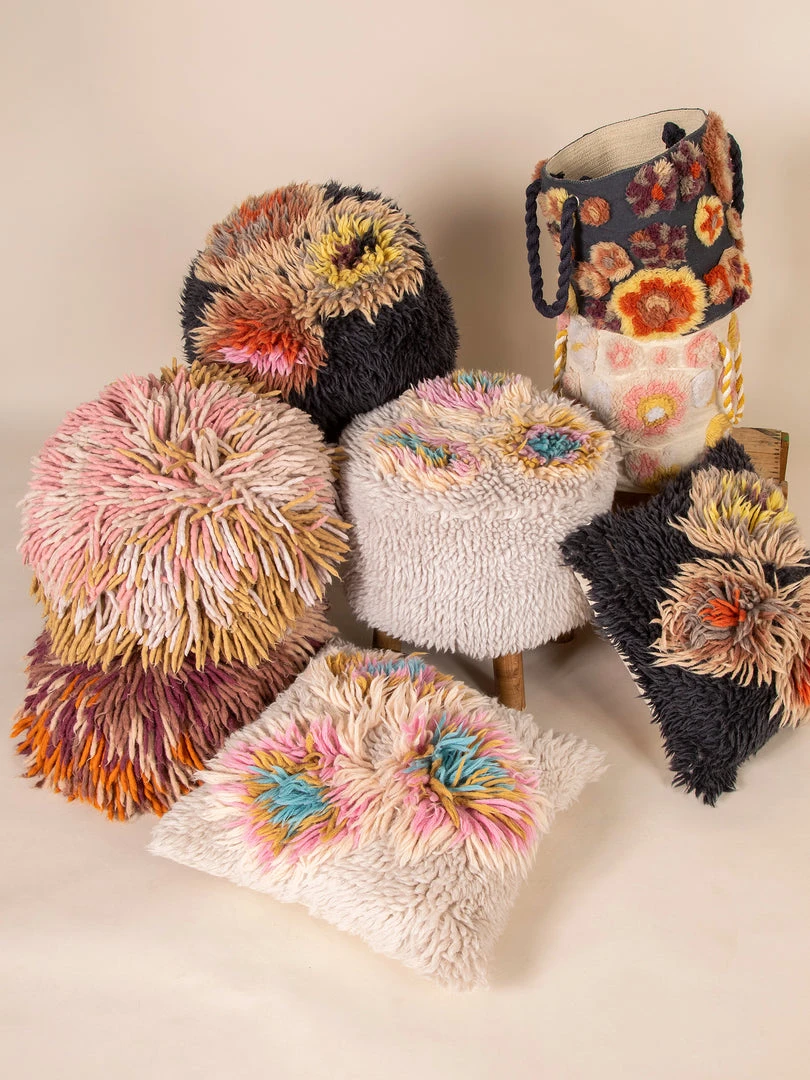 Natural Life Ziggy Shag Stool 11 Natural Life Ziggy Shag Stool