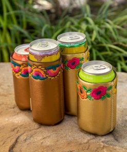 Natural Life Embroidered Drink Cozie Set