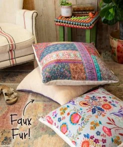 Natural Life Faux Fur Pillow Cover