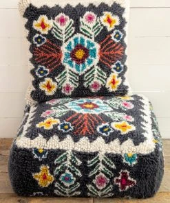 Natural Life Shaggy Wool Pouf