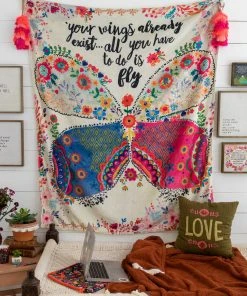 Natural Life Back To Campus Tapestry Blanket